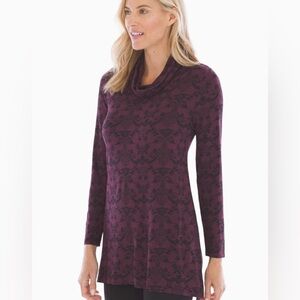 SOMA SOFT JERSEY FUNNEL NECK PULLOVER TOP